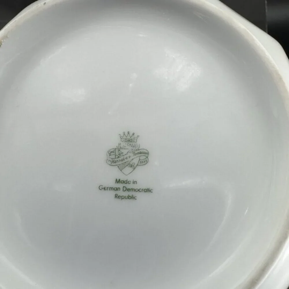 JL Menau Graf Von Henneberg Fine Porcelain Canister Jar Large‎ Sugar Bowl W Lid